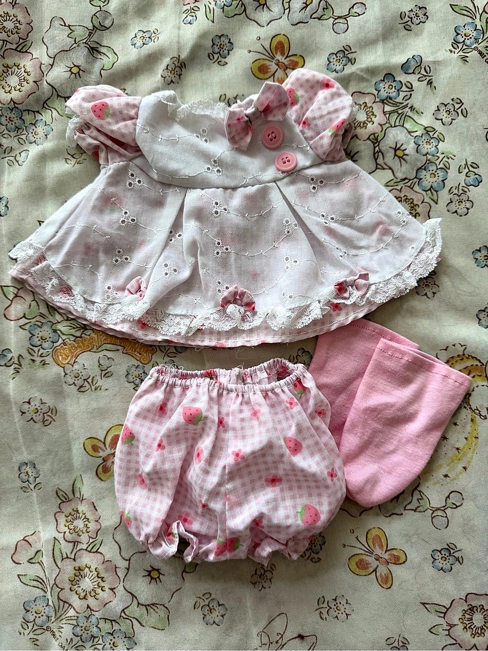 CPK HTF Girls Pink & White Floral Dress Set w/socks